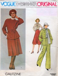 1288 GALITZINE LOOSE LINED JACKET,BELT,BOTTOMS,BLOUSE PATTERN 10